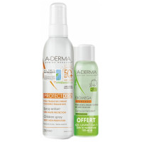 ADERMA Protect Kids Spray Enfant Très Haute Protection SPF50+ 200 ml + Exomega Control Gel Lavant Émollient 100 ml Offert-17747