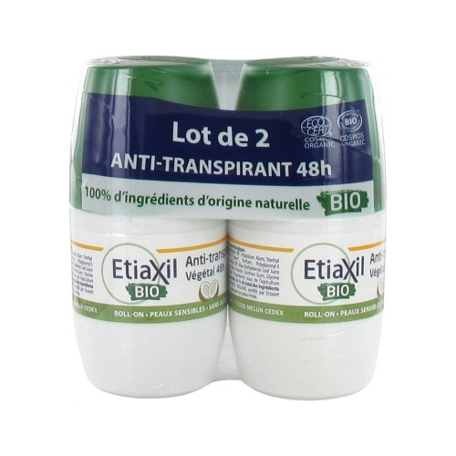 ETIAXIL Déodorant Anti-Transpirant Végétal 48h Roll-On Bio Lot de 2 x 50 ml-17800 ETIAXIL Déodorant Anti-Transpirant Végétal 48h Roll-On Bio Lot de 2 x 50 ml-17800
