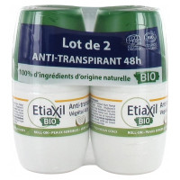 ETIAXIL Déodorant Anti-Transpirant Végétal 48h Roll-On Bio Lot de 2 x 50 ml-17800