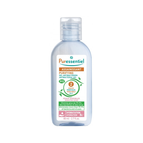 PURESSENTIEL Assainissant Gel Antibactérien aux 2 Huiles Végétales 80 ml-17888 PURESSENTIEL Assainissant Gel Antibactérien aux 2 Huiles Végétales 80 ml-17888