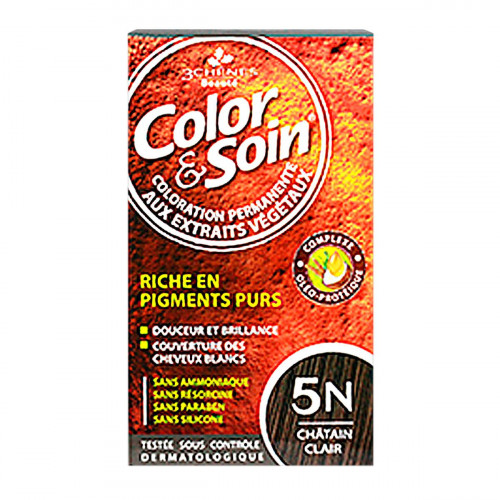 LES 3 CHENES Color & Soin coloration permanente 5N châtain clair-17954 LES 3 CHENES Color & Soin coloration permanente 5N châtain clair-17954