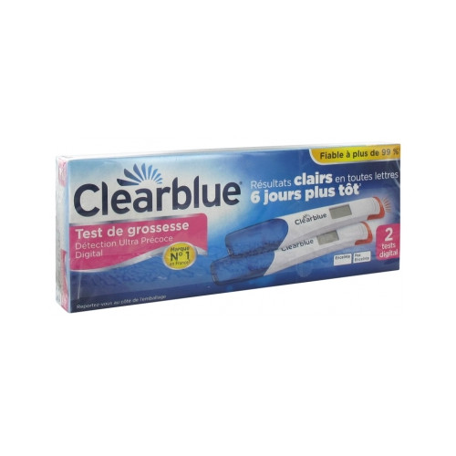 CLEARBLUE Test de Grossesse Détection Ultra Précoce Digital Lot de 2 Tests-17998 CLEARBLUE Test de Grossesse Détection Ultra Précoce Digital Lot de 2 Tests-17998