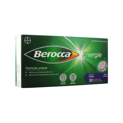 BAYER Berocca Energie Goût Cassis 30 Comprimés Effervescents-18033