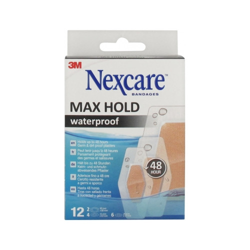 3M Nexcare Max Hold Waterproof 12 Pansements-18052 3M Nexcare Max Hold Waterproof 12 Pansements-18052