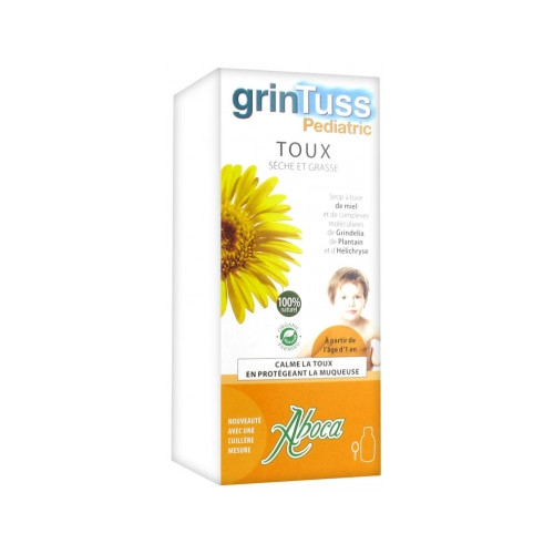 Pharma360 - Aboca GrinTuss Sirop Enfants 210g - Soulage Toux Sèche et Grasse
