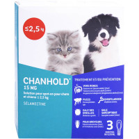 CLEMENT THEKAN CHANHOLD 15MG CHIENS & CHAT -2.5KG 3 PIPETTES-18091