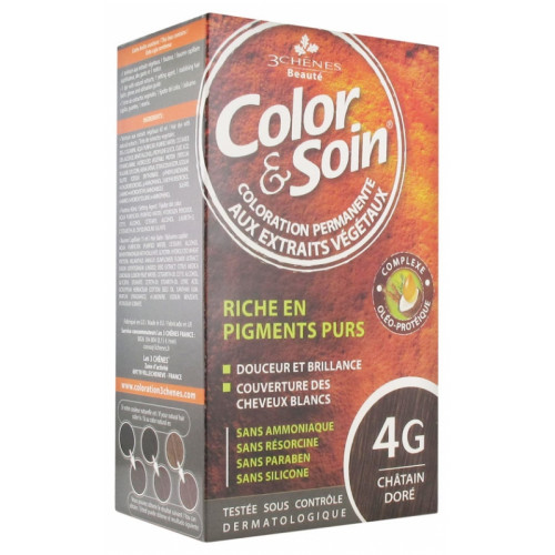 LES 3 CHENES Color & Soin Coloration Femme - Coloration : Châtain Doré : 4G-18160