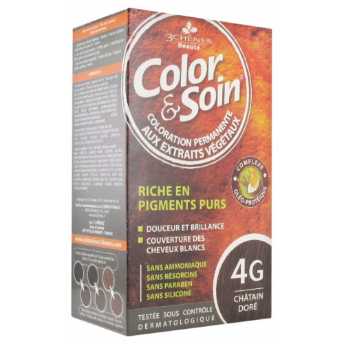 LES 3 CHENES Color & Soin Coloration Femme - Coloration : Châtain Doré : 4G-18160 LES 3 CHENES Color & Soin Coloration Femme - Coloration : Châtain Doré : 4G-18160