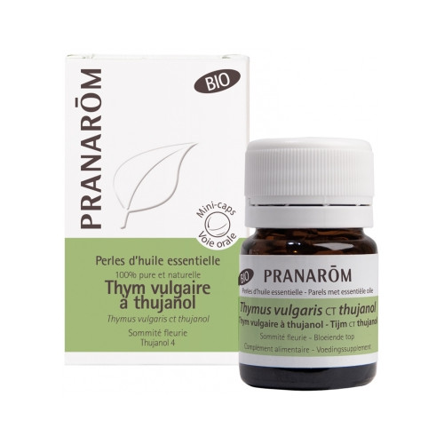 PRANAROM Perles d'Huile Essentielle Thym Vulgaire à Thujanol (Thymus vulgaris ct thujanol) Bio 60 Perles-18215 PRANAROM Perles d'Huile Essentielle Thym Vulgaire à Thujanol (Thymus vulgaris ct thujanol) Bio 60 Perles-18215