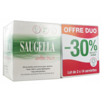 SAUGELLA Cotton Touch Jour Lot de 2 x 14 Serviettes Extra-Fines avec Ailettes-18217