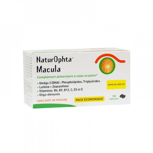 NaturOphta Macula 3 Mois Format Economique 180 Capsules