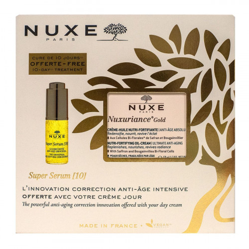 Coffret Nuxuriance Gold crème nutri-fortifiante 50ml + super sérum offert Coffret Nuxuriance Gold crème nutri-fortifiante 50ml + super sérum offert