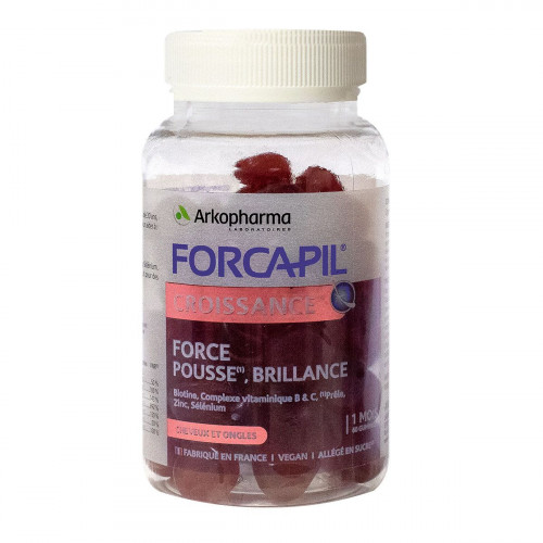 ARKOPHARMA Forcapil Croissance pousse brillance cheveux ongles 60 gummies-18379 ARKOPHARMA Forcapil Croissance pousse brillance cheveux ongles 60 gummies-18379