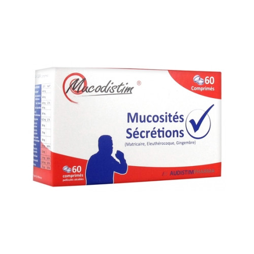 AUDISTIM PHARMA Mucodistim Mucosités Sécrétions 60 Comprimés-18381 AUDISTIM PHARMA Mucodistim Mucosités Sécrétions 60 Comprimés-18381