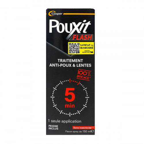 COOPER Pouxit Flash spray anti-poux et lentes 150ml-18394 COOPER Pouxit Flash spray anti-poux et lentes 150ml-18394