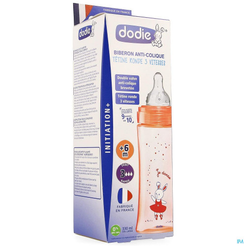 Dodie Biberon Initiation+ 330ml Anti-Colique 6 Mois+