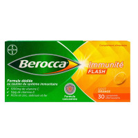 BEROCCA Immunité Flash soutien goût orange 30 comprimés