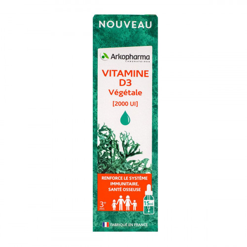 ARKOPHARMA Vitamine D3 végétale 2000UI 15ml-18489 ARKOPHARMA Vitamine D3 végétale 2000UI 15ml-18489