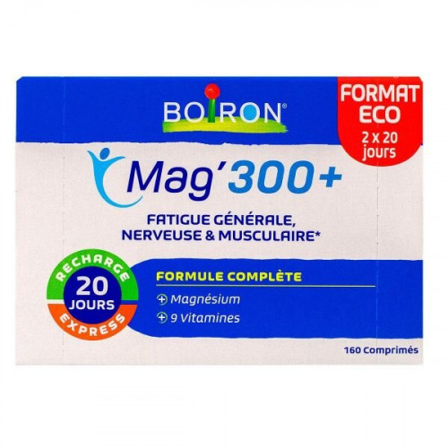 BOIRON Mag 300+ fatigue générale nerveuse musculaire 160 comprimés-18613 BOIRON Mag 300+ fatigue générale nerveuse musculaire 160 comprimés-18613