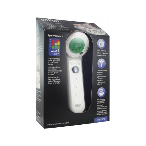 BRAUN Thermomètre sans Contact + Contact BNT 400-18614