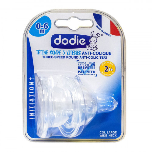 DODIE Tétine ronde 3 vitesses anti-colique débit 2 0-6 mois-18618