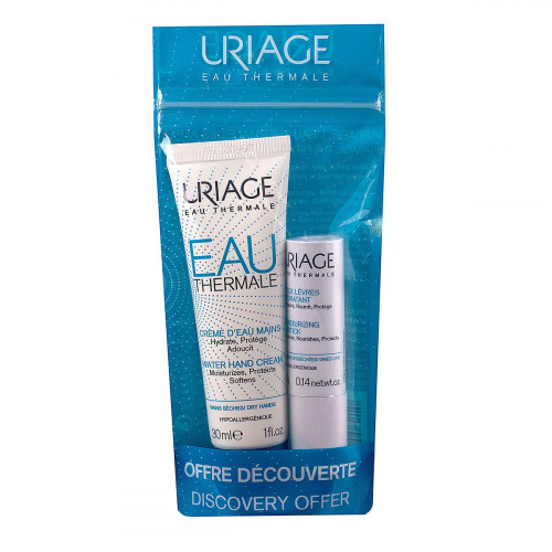 URIAGE Crème d'eau mains 30ml + stick lèvres 4g-18784 URIAGE Crème d'eau mains 30ml + stick lèvres 4g-18784