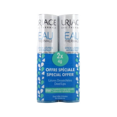 URIAGE Stick Lèvres Hydratant à la Poudre d'Eau Thermale Lot de 2 x 4 g-18785 URIAGE Stick Lèvres Hydratant à la Poudre d'Eau Thermale Lot de 2 x 4 g-18785