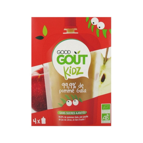 GOOD GOUT Kidz 99,9% de Pomme Gala Bio 4 Gourdes-18822 GOOD GOUT Kidz 99,9% de Pomme Gala Bio 4 Gourdes-18822