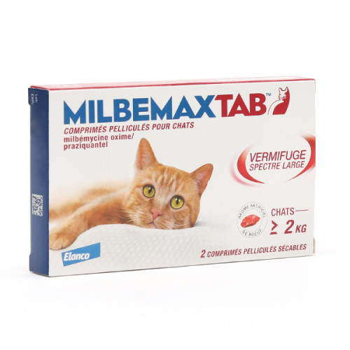 Pharma360 - Milbemax Tab 2 Comprimés pour Chats 2kg+ - Vermifuge Efficace  ELANCO