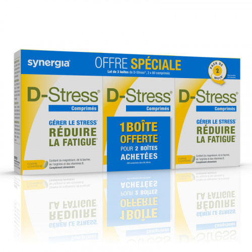 SYNERGIA D-stress Fatigue et Stress 3 x 80 comprimés - Pack de 2 mois-18889 SYNERGIA D-stress Fatigue et Stress 3 x 80 comprimés - Pack de 2 mois-18889