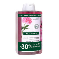 KLORANE Shampooing apaisant et anti-irritant pivoine 2x400ml-18964