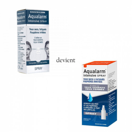 Intensive Spray Yeux Secs Fatigues Paupières Irritées 10ml Aqualarm Yeux ouverts et fermés Bausch & Lomb