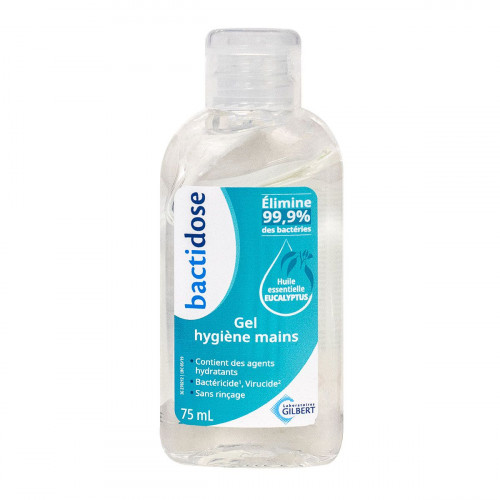 GILBERT Bactidose gel hygiène mains eucalyptus 75ml-19116 GILBERT Bactidose gel hygiène mains eucalyptus 75ml-19116