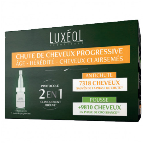 LUXEOL Chute de Cheveux Progressive 2en1 14 fioles x6ml Luxeol-19141 LUXEOL Chute de Cheveux Progressive 2en1 14 fioles x6ml Luxeol-19141