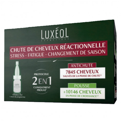 LUXEOL Chute de Cheveux Réactionnelle 2en1 14 fioles x7ml Luxeol-19142