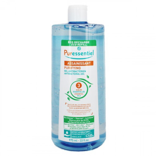 PURESSENTIEL Assainissant Gel Antibactérien aux 3 Huiles Essentielles Eco Recharge 975ml-19177 PURESSENTIEL Assainissant Gel Antibactérien aux 3 Huiles Essentielles Eco Recharge 975ml-19177