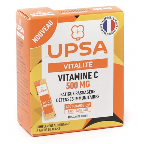 UPSA Vitalité Vitamine C 500mg fatigue passagère 10 sachets-19193