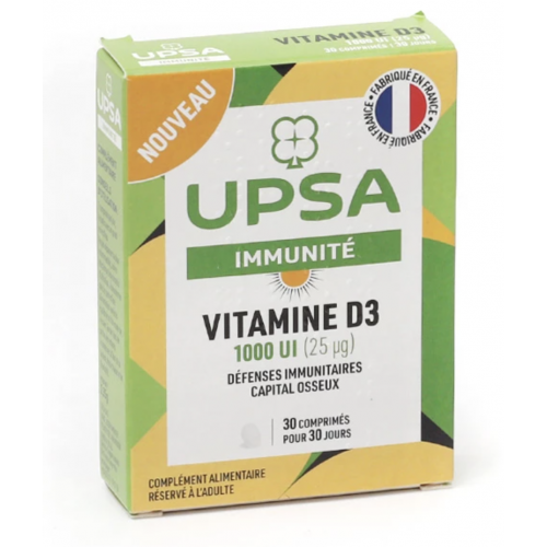 UPSA Immunité Vitamine D3 1000UI défenses immunitaires 30 comprimés-19194 UPSA Immunité Vitamine D3 1000UI défenses immunitaires 30 comprimés-19194