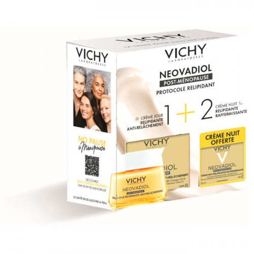 VICHY NEOVADIOL - Coffret Post Ménopause Protocole Relipidant - Crème de Jour 50ml + Crème de Nuit 15ml Offerte-19269