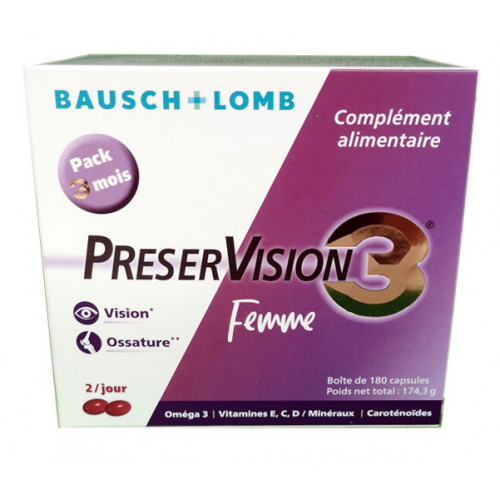 BAUSCH & LOMB PreserVision 3 Femme 180 Capsules-19334 BAUSCH & LOMB PreserVision 3 Femme 180 Capsules-19334