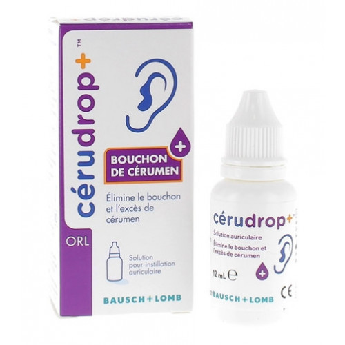 BAUSCH & LOMB CeruDrop+ Solution auriculaire - 12ml-19367 BAUSCH & LOMB CeruDrop+ Solution auriculaire - 12ml-19367