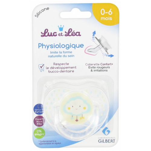 LUC ET LEA Sucette physiologique 0-6 mois nuage Luc et Léa - une sucette-19418 LUC ET LEA Sucette physiologique 0-6 mois nuage Luc et Léa - une sucette-19418