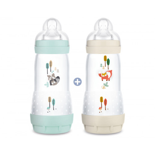 MAM Biberon bleu & blanc Easy start anti-colique 4+ mois débit 3 Mam - 2 biberons de 320 ml-19424 MAM Biberon bleu & blanc Easy start anti-colique 4+ mois débit 3 Mam - 2 biberons de 320 ml-19424