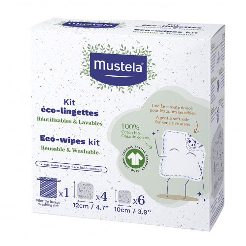 MUSTELA Kit éco-lingettes réutilisables et lavables x10 Mustela-19545