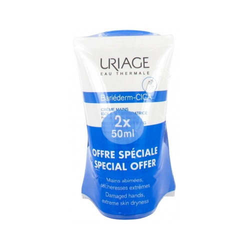 URIAGE Bariéderm Cica Crème Mains Isolante Réparatrice Lot de 2 x 50 ml-19554 URIAGE Bariéderm Cica Crème Mains Isolante Réparatrice Lot de 2 x 50 ml-19554
