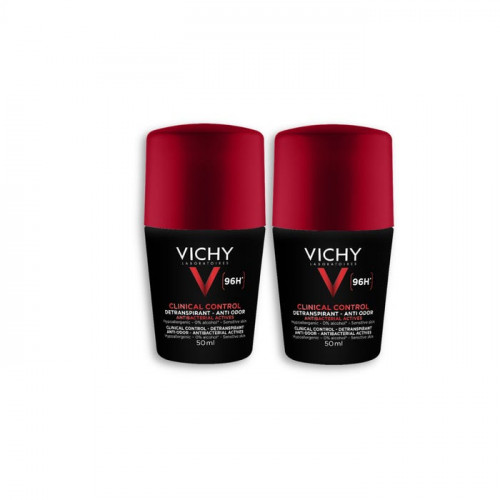 VICHY HOMME - Déodorant Détranspirant 96h - Roll-On, 2x50ml-19566