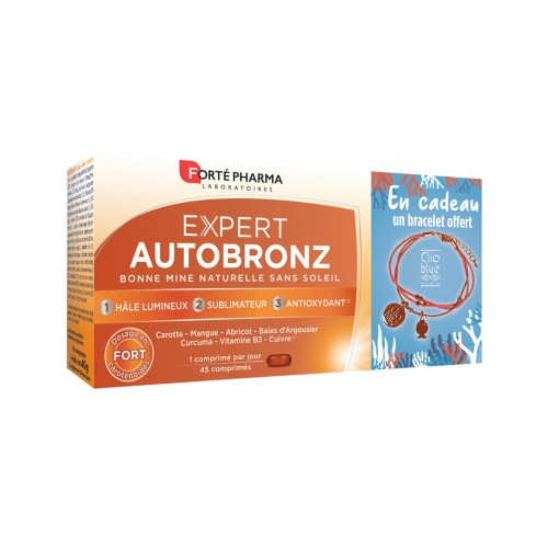 FORTE PHARMA Expert AutoBronz 45 Comprimés + 1 Bracelet Offert-19582 FORTE PHARMA Expert AutoBronz 45 Comprimés + 1 Bracelet Offert-19582
