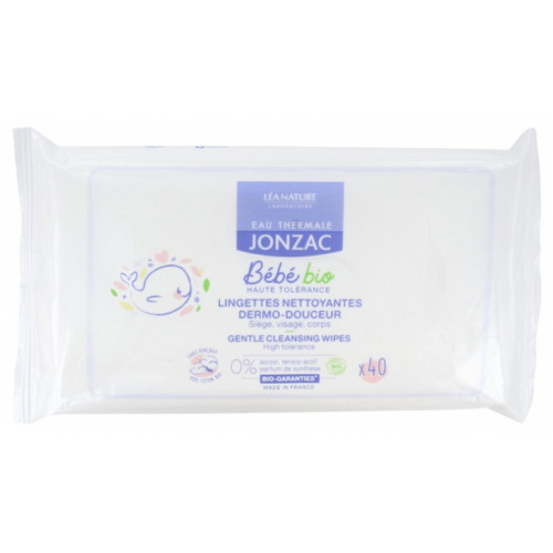 JONZAC Bébé Lingettes nettoyantes dermo-douceur Bio 40 Lingettes-19625 JONZAC Bébé Lingettes nettoyantes dermo-douceur Bio 40 Lingettes-19625