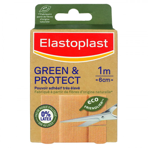 ELASTOPLAST Green and Protect pansement à découper 10 bandes 1m x 6cm-19925 ELASTOPLAST Green and Protect pansement à découper 10 bandes 1m x 6cm-19925