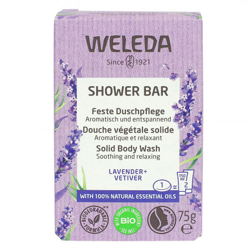 WELEDA Shower Bar douche végétale solide lavande & vétivier 75g-19990